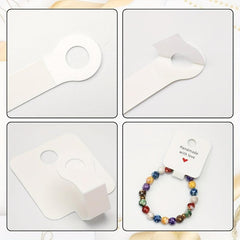 100pcs Self Adhesive Bracelet Display Cards Love Heart Blank Cards