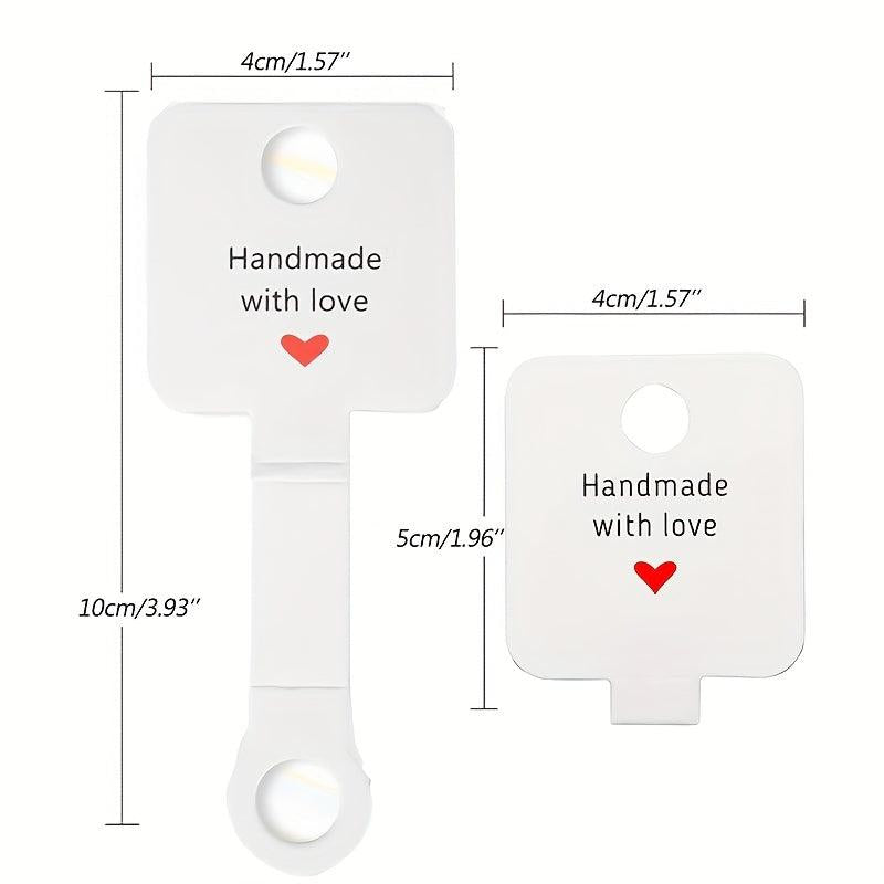 100pcs Self Adhesive Bracelet Display Cards Love Heart Blank Cards