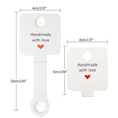 100pcs Self Adhesive Bracelet Display Cards Love Heart Blank Cards