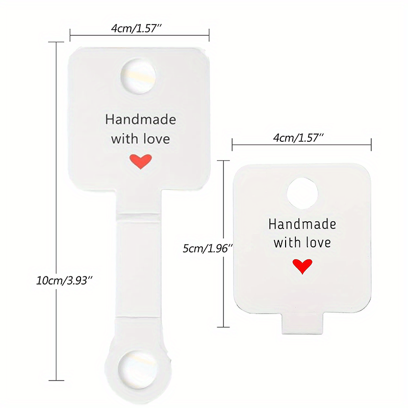 100pcs Self Adhesive Bracelet Display Cards Love Heart Blank Cards