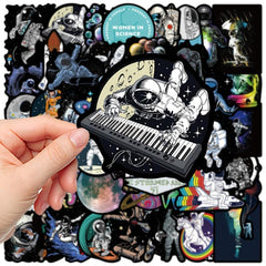 50Pcs 'Astronaut Space Travel' Graffiti Stickers Waterproof