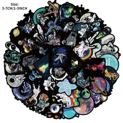 50Pcs 'Astronaut Space Travel' Graffiti Stickers Waterproof