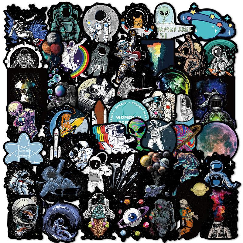 50Pcs 'Astronaut Space Travel' Graffiti Stickers Waterproof