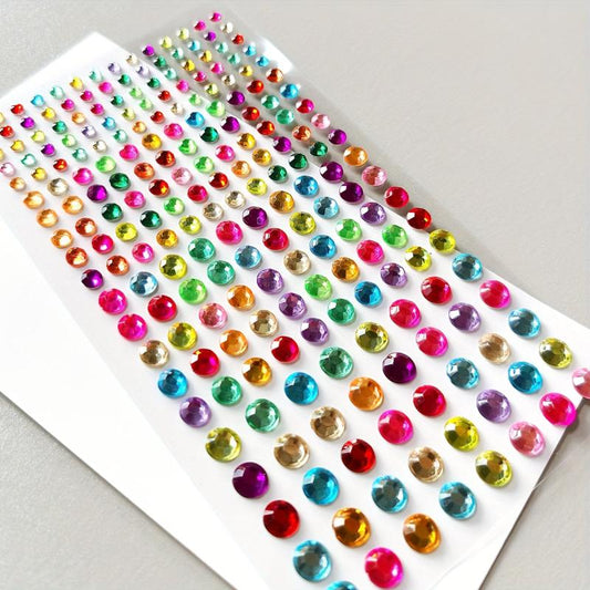 Multicolor Diamond Beauty Sticker 3-6mm Glossy Crystal Stage Decoration