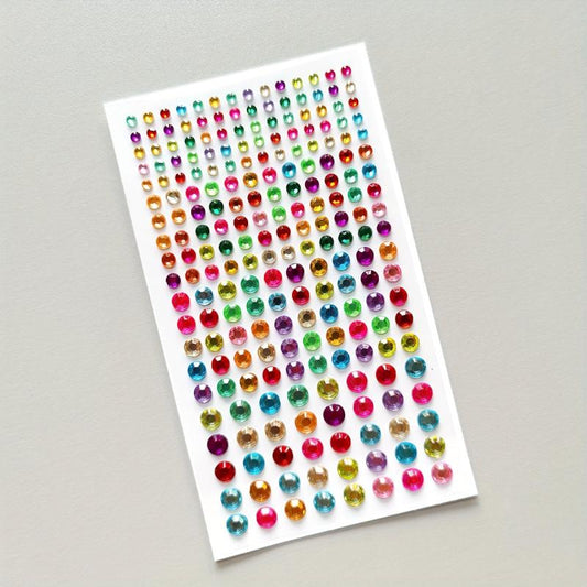 Multicolor Diamond Beauty Sticker 3-6mm Glossy Crystal Stage Decoration
