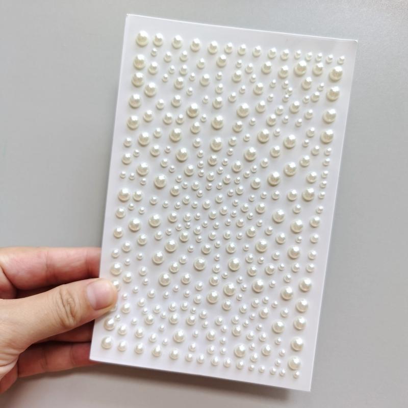 Pearl Sticker Flat Back 3mm for Makeup Nail Art DIY Crafts Scrapbooking