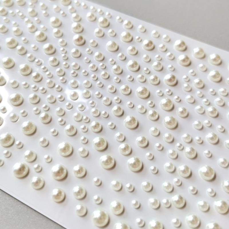Pearl Sticker Flat Back 3mm for Makeup Nail Art DIY Crafts Scrapbooking