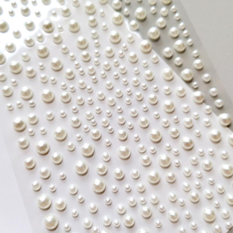 Pearl Sticker Flat Back 3mm for Makeup Nail Art DIY Crafts Scrapbooking
