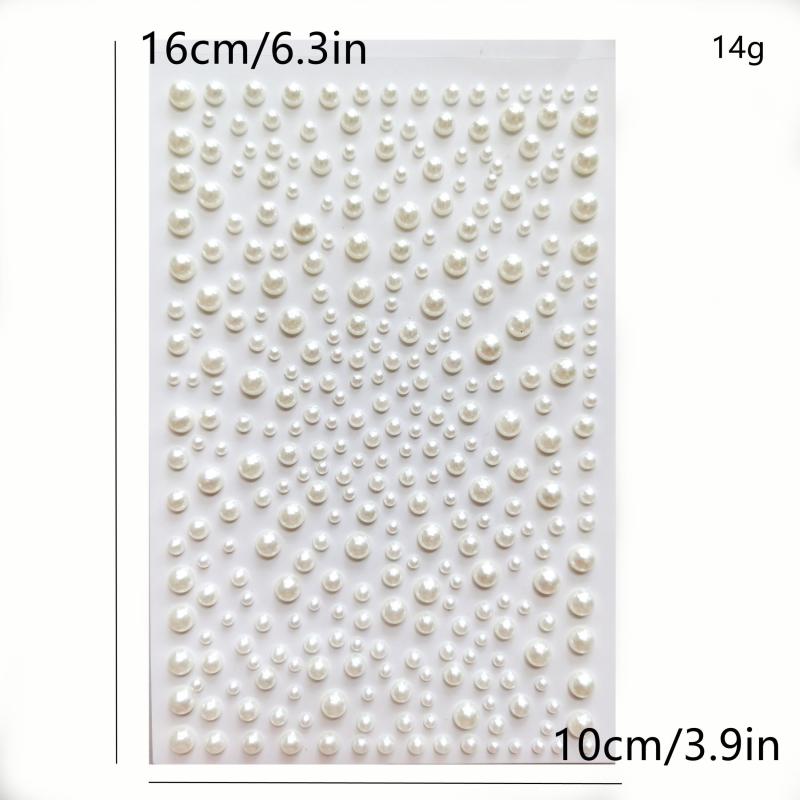 Pearl Sticker Flat Back 3mm for Makeup Nail Art DIY Crafts Scrapbooking