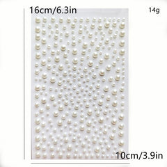 Pearl Sticker Flat Back 3mm for Makeup Nail Art DIY Crafts Scrapbooking