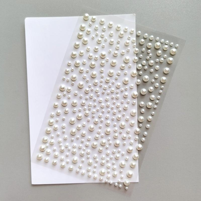 Pearl Sticker Flat Back 3mm for Makeup Nail Art DIY Crafts Scrapbooking