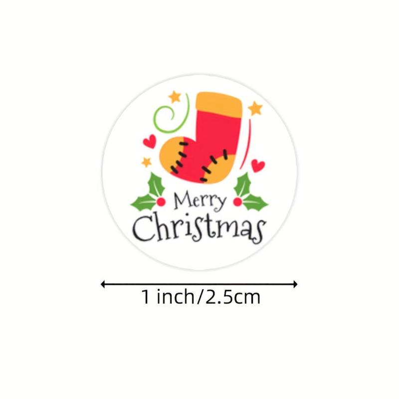 500pcs Christmas Merry Stickers Roll - Gift Decorative Labels