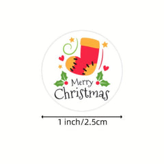 500pcs Christmas Merry Stickers Roll - Gift Decorative Labels