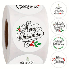 500pcs Christmas Merry Stickers Roll - Gift Decorative Labels