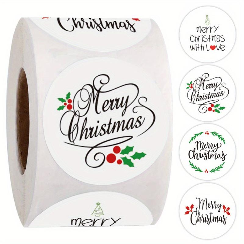 500pcs Christmas Merry Stickers Roll - Gift Decorative Labels
