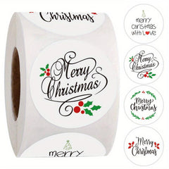 500pcs Christmas Merry Stickers Roll - Gift Decorative Labels