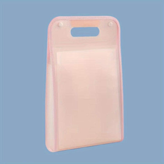 A4 Macaron Vertical Binding File Bag Document Folder 13 Grid Portable