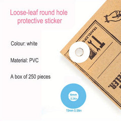 Adhesive Hole Reinforcement Stickers for Loose Leaf Books