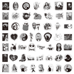 50pcs Christmas Horror Night Halloween Theme Waterproof Stickers DIY Materials