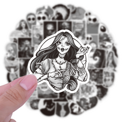 50pcs Christmas Horror Night Halloween Theme Waterproof Stickers DIY Materials