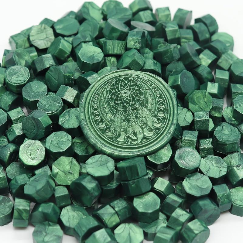 200pcs Pine Green Metallic Luster Sealing Wax Beads for Wax Sealing