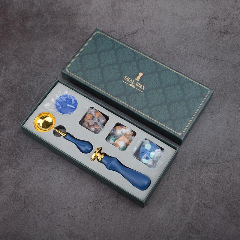 Wax Seal Stamp Set with Spoon, Wax Particles, Capsules, Candle