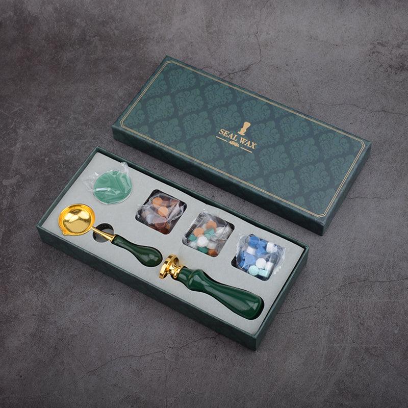 Wax Seal Stamp Set with Spoon, Wax Particles, Capsules, Candle