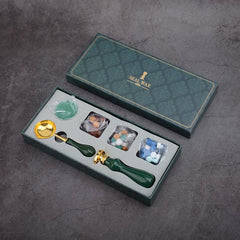 Wax Seal Stamp Set with Spoon, Wax Particles, Capsules, Candle