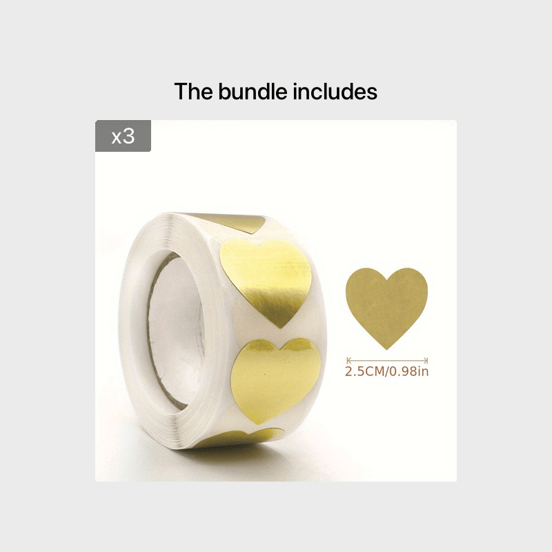 500pcs Heart Shaped 'Thank You' Stickers for Crafting