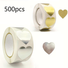 500pcs Heart Shaped 'Thank You' Stickers for Crafting