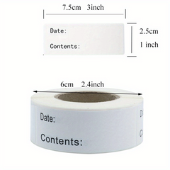 Food Storage Labels - 125pcs, 300pcs, 500pcs, 2.54 x 5.08 cm, 2.54 x 7.62 cm