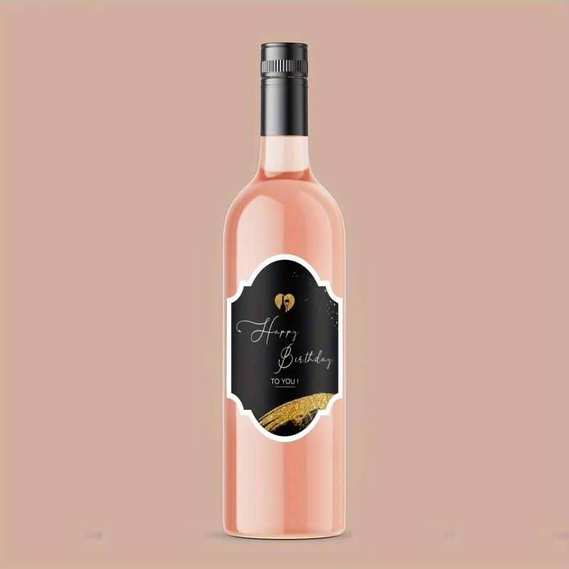 Birthday Bottle Labels Wine Bottle Stickers For Champagne Sparkling Wine