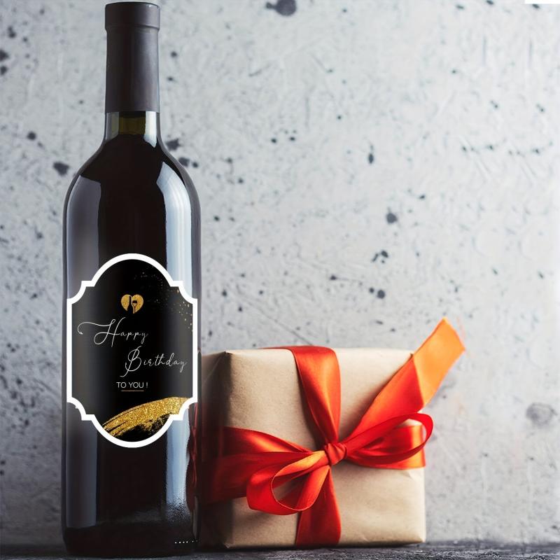 Birthday Bottle Labels Wine Bottle Stickers For Champagne Sparkling Wine