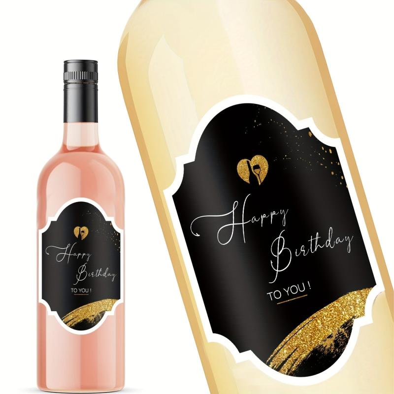 Birthday Bottle Labels Wine Bottle Stickers For Champagne Sparkling Wine