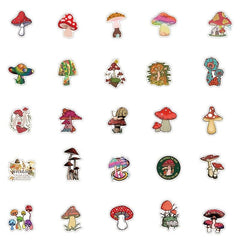50pcs Mushroom Series Graffiti Sticker Waterproof for Laptop Cup Motorcycle