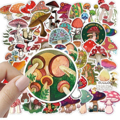 50pcs Mushroom Series Graffiti Sticker Waterproof for Laptop Cup Motorcycle