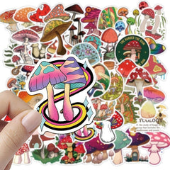 50pcs Mushroom Series Graffiti Sticker Waterproof for Laptop Cup Motorcycle