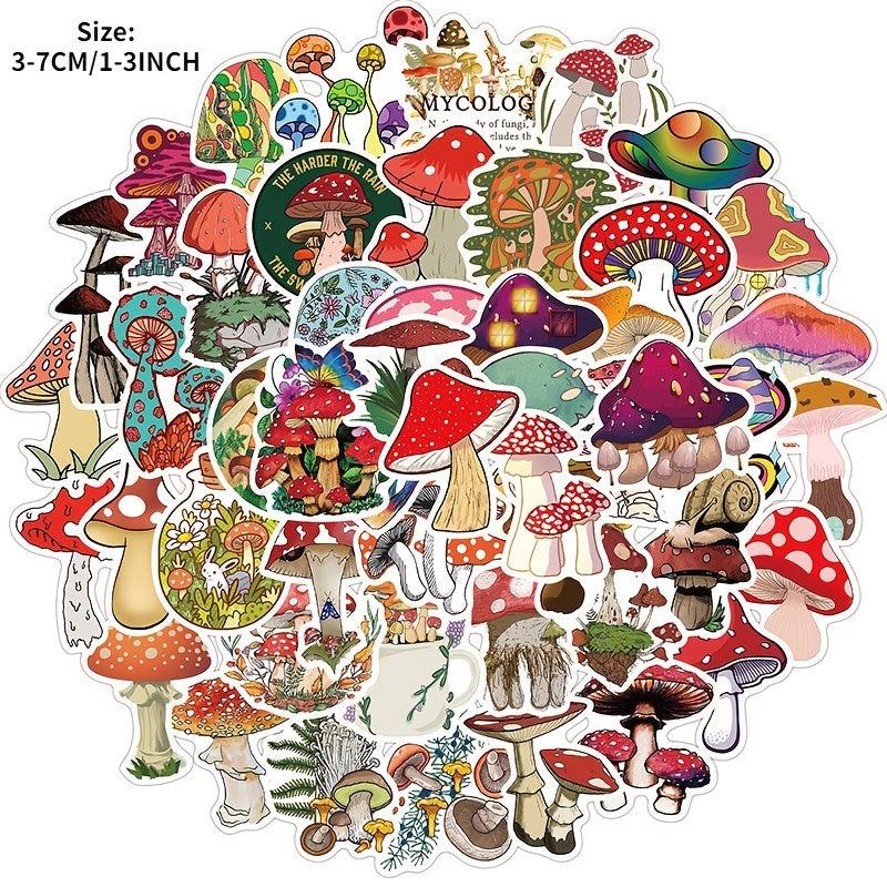 50pcs Mushroom Series Graffiti Sticker Waterproof for Laptop Cup Motorcycle