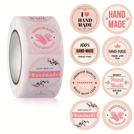 Heart Baking Labels 500pcs Roll for Packaging, Seals, Small Business Stickers
