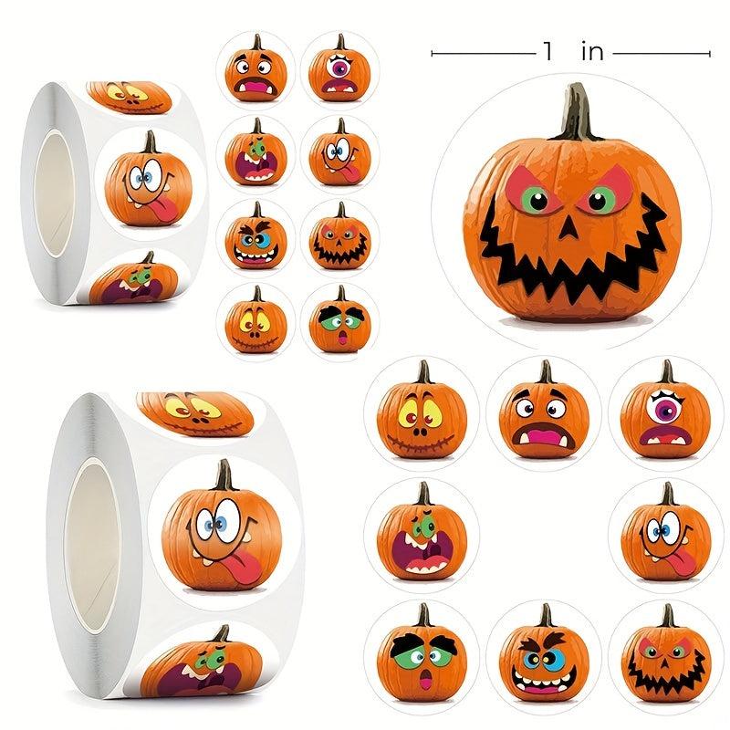 500 Halloween Emoticons Happy Animals Stickers Rolls