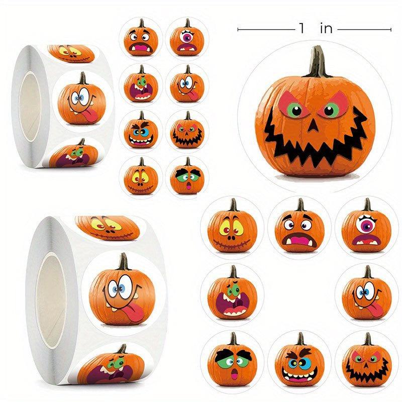 500 Halloween Emoticons Happy Animals Stickers Rolls