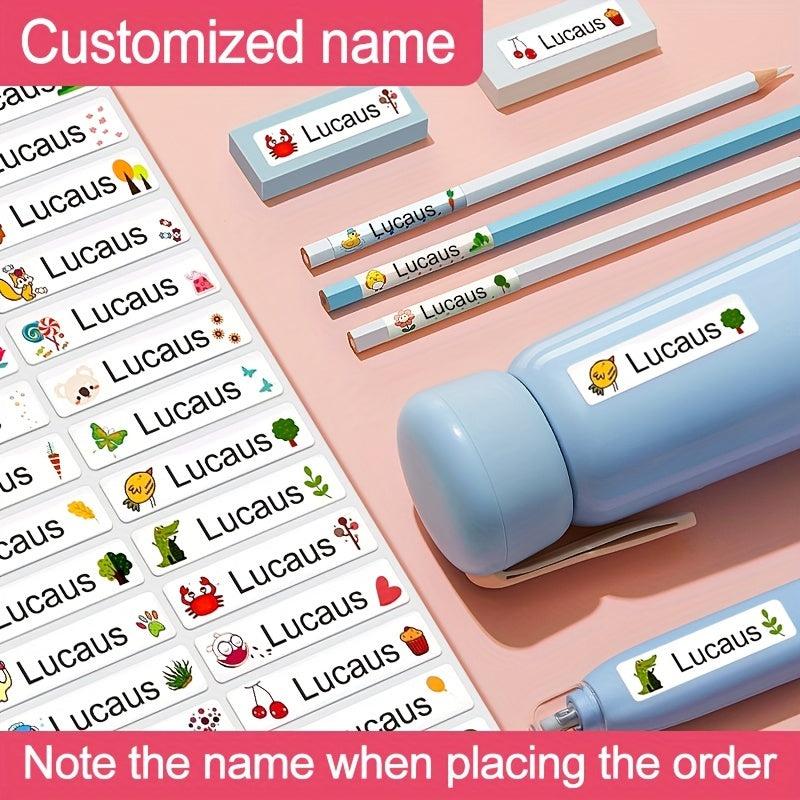 Customize Name Tag Sticker Waterproof Labels Animal Design