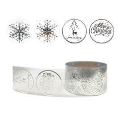 500pcs Christmas Party Snowflake Sealing Sticker Roll