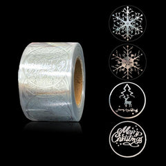 500pcs Christmas Party Snowflake Sealing Sticker Roll