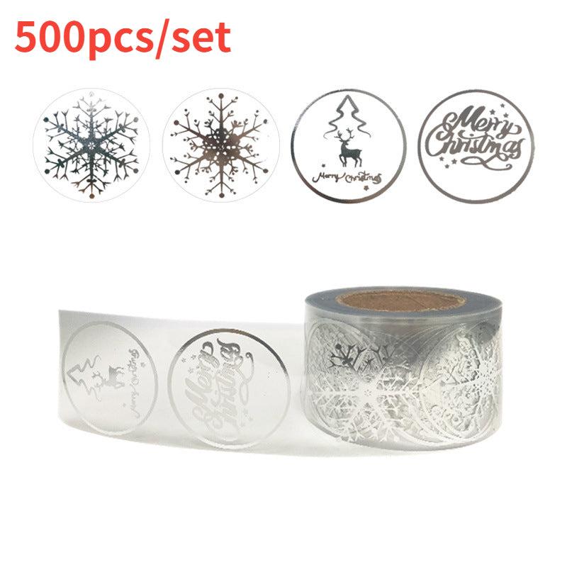 500pcs Christmas Party Snowflake Sealing Sticker Roll