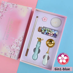 Wax Seal Stamp Kit 9in1 Sealing Envelopes Wax Stamp Set With Spoon Candles