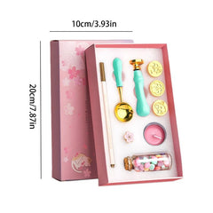 Wax Seal Stamp Kit 9in1 Sealing Envelopes Wax Stamp Set With Spoon Candles