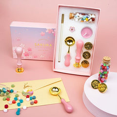 Wax Seal Stamp Kit 9in1 Sealing Envelopes Wax Stamp Set With Spoon Candles