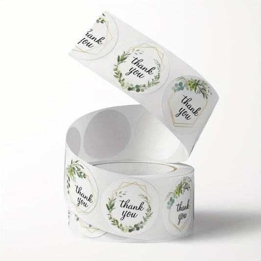 500 Floral Thank You Stickers Wedding Decor Self Adhesive Labels
