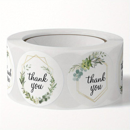 500 Floral Thank You Stickers Wedding Decor Self Adhesive Labels